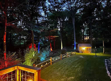 landscape lighting installation