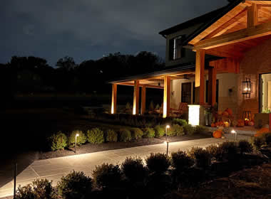 landscape lighting installation